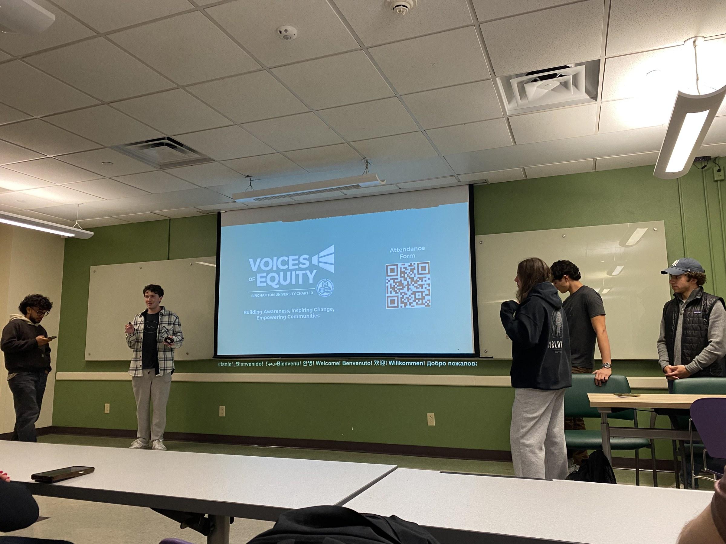 A chapter presentation in a classroom