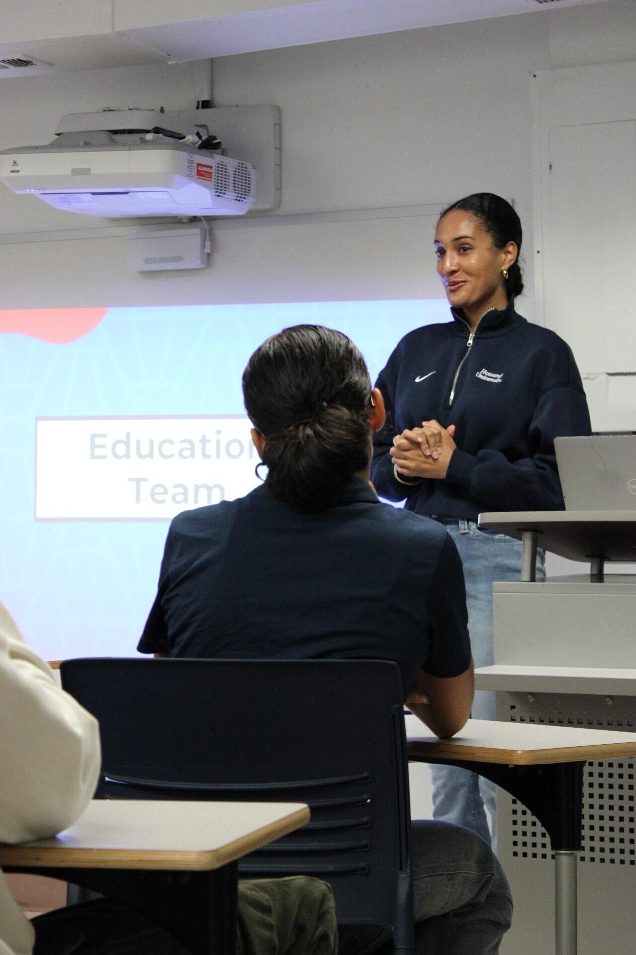 The education team working through a session